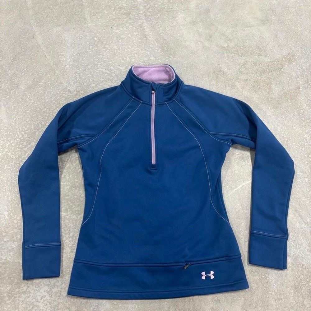 Under Armour Blue Fleece Quarter Zip Sweatshirt Size S Athletic